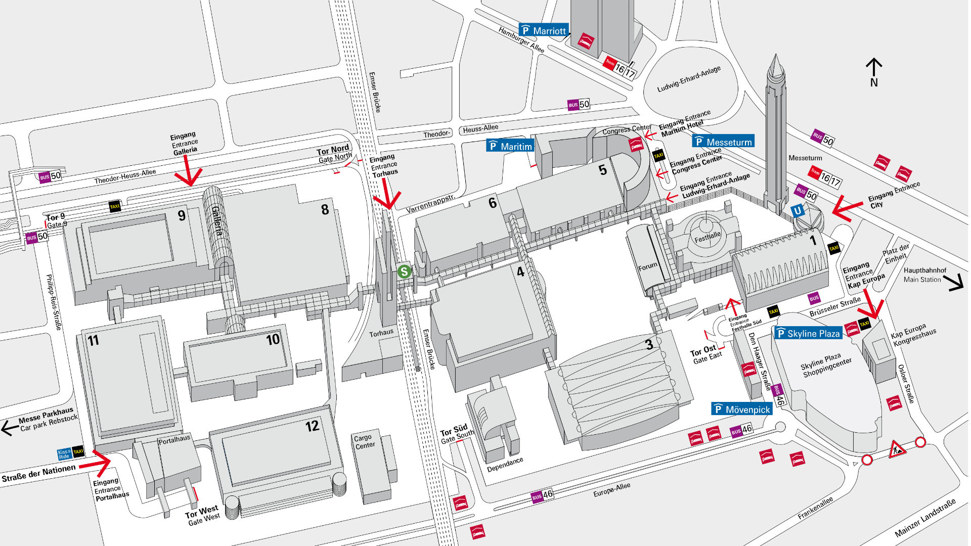 Geländeplan Messe Frankfurt